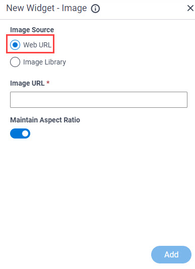 New Image Widget Web URL