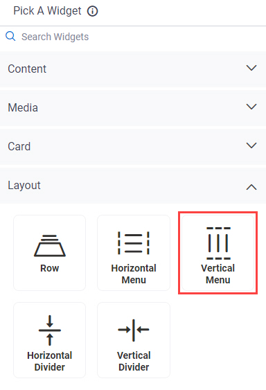 Vertical Menu Widget