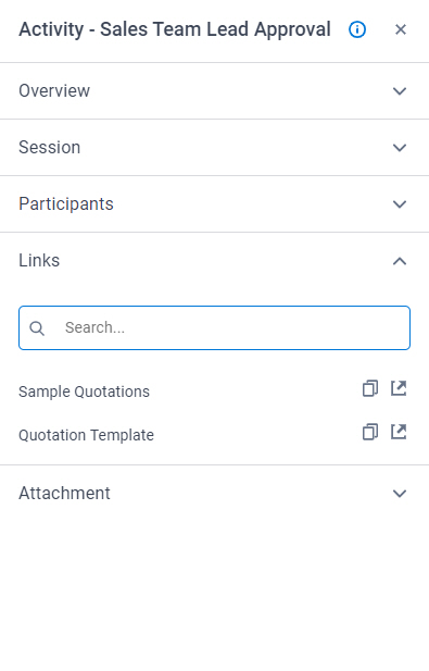 Activity Information Links tab