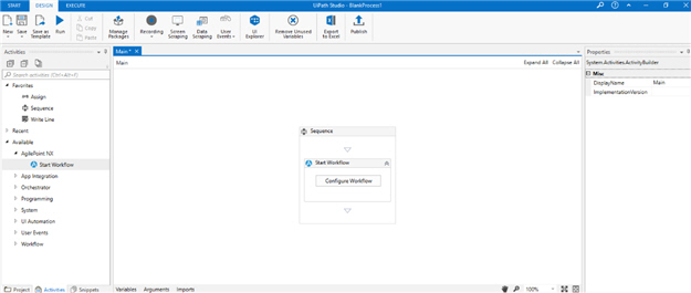 UiPath Studio screen