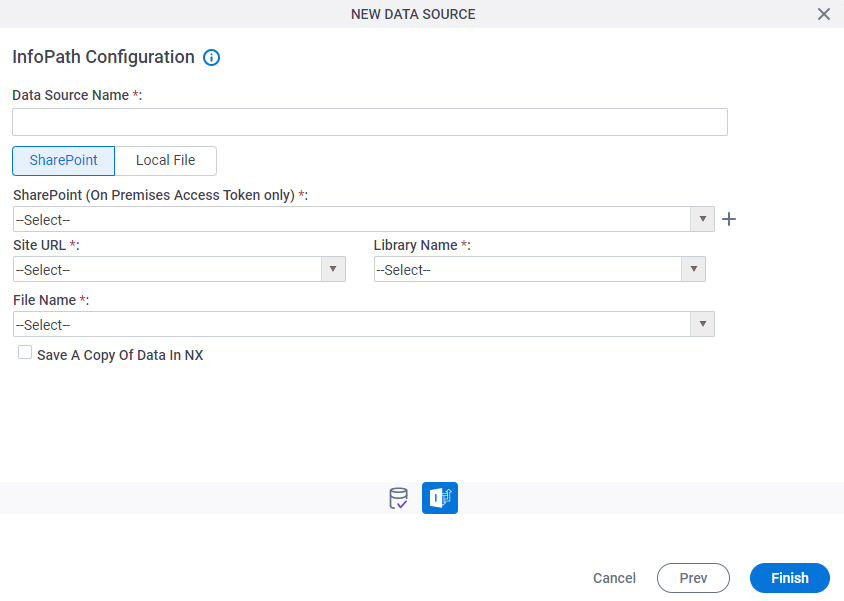 InfoPath Configuration screen