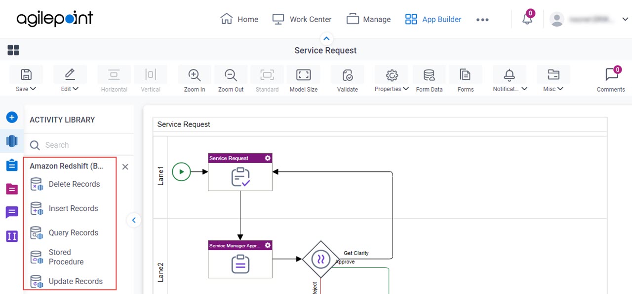 Process Activities for Amazon Redshift