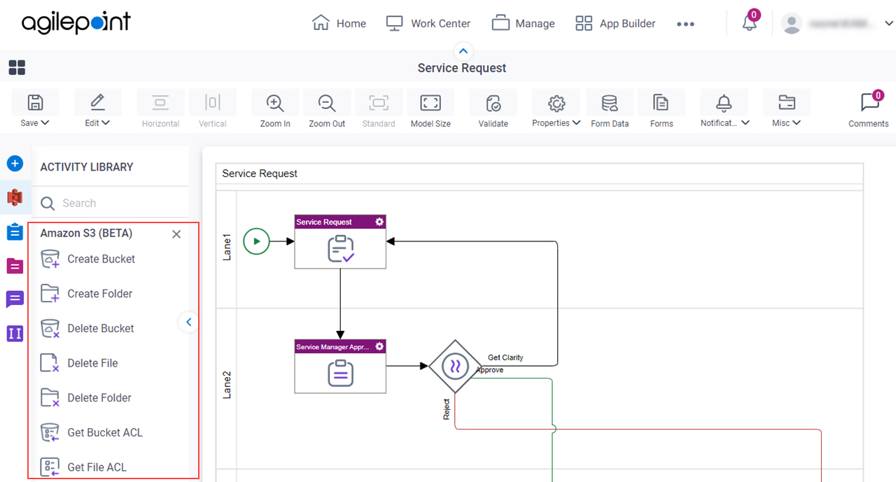 Process Activities for Amazon S3