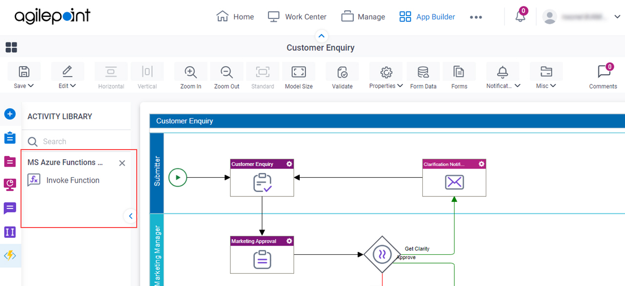 Process Activities for MS Azure Functions