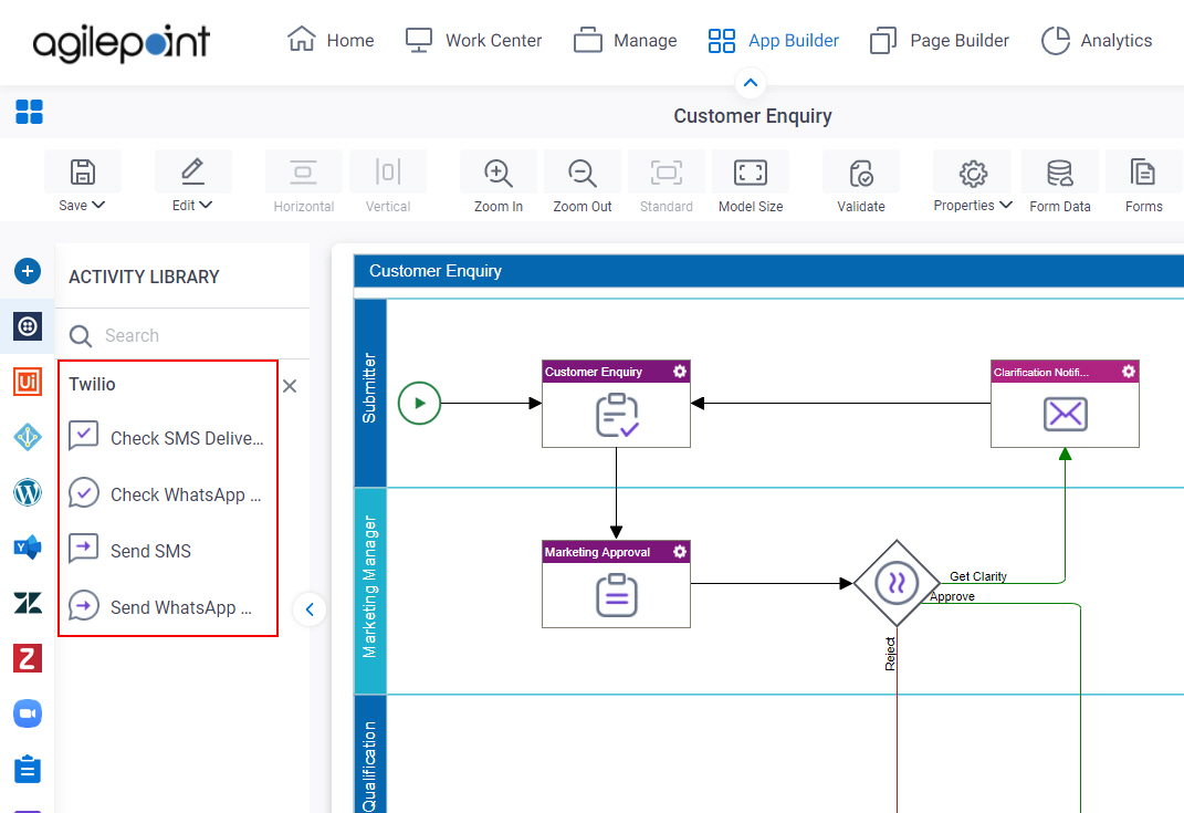 Process Activities for Twilio