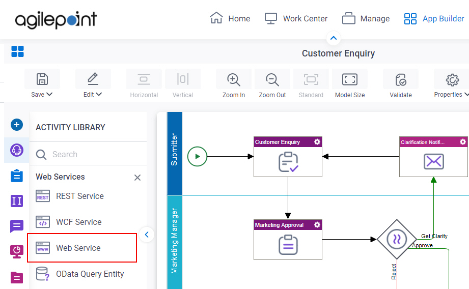 Process Activities for Web Service