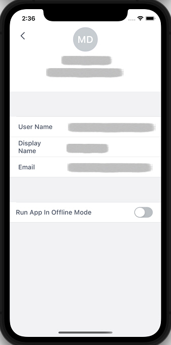 User Settings screen