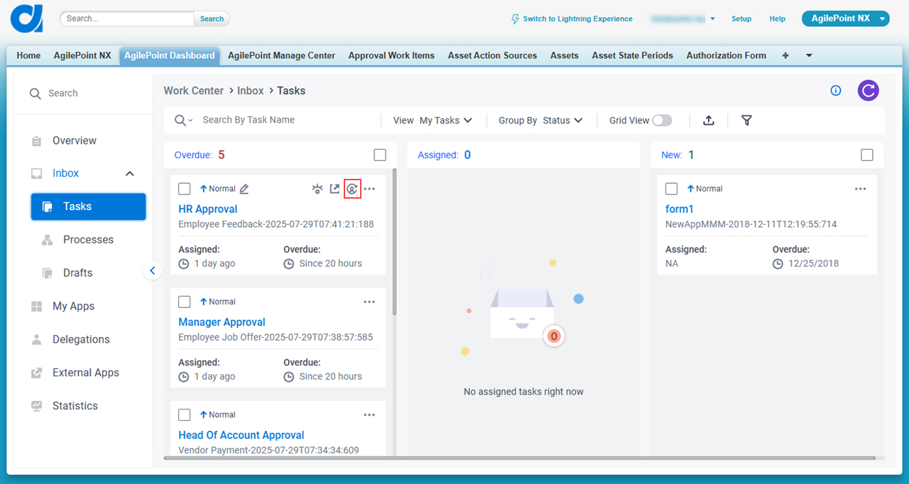 Click Reassign Task