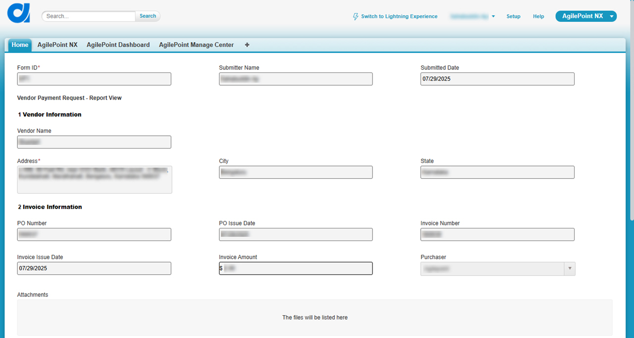 eForms Report View