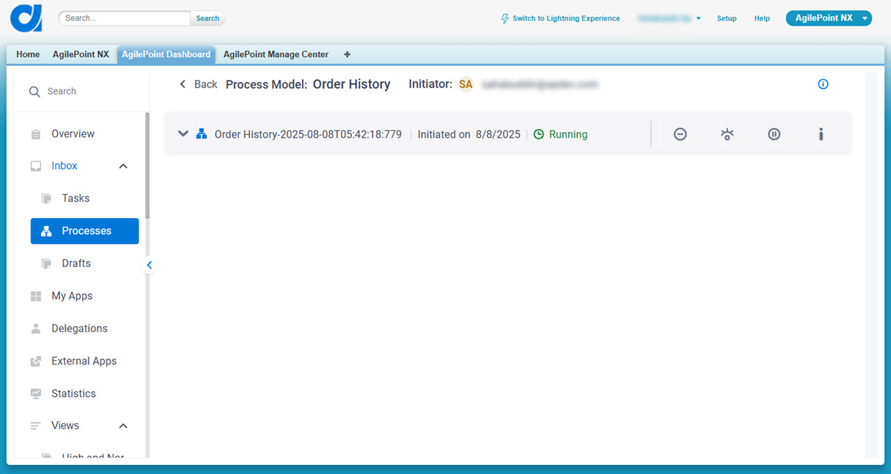 Process Hierarchy screen