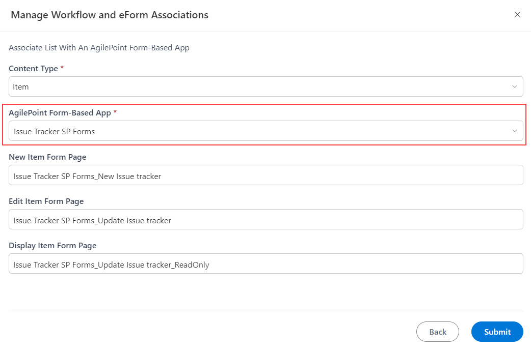 Select Form Based App