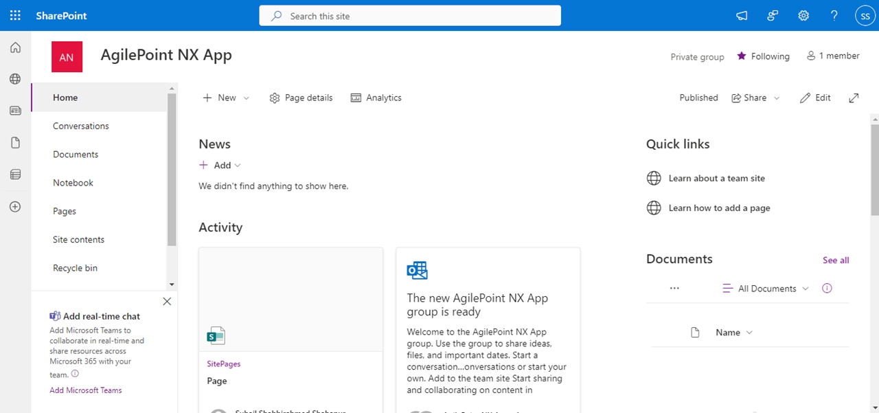 Open SharePoint Site