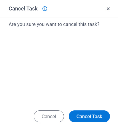 Cancel Task screen