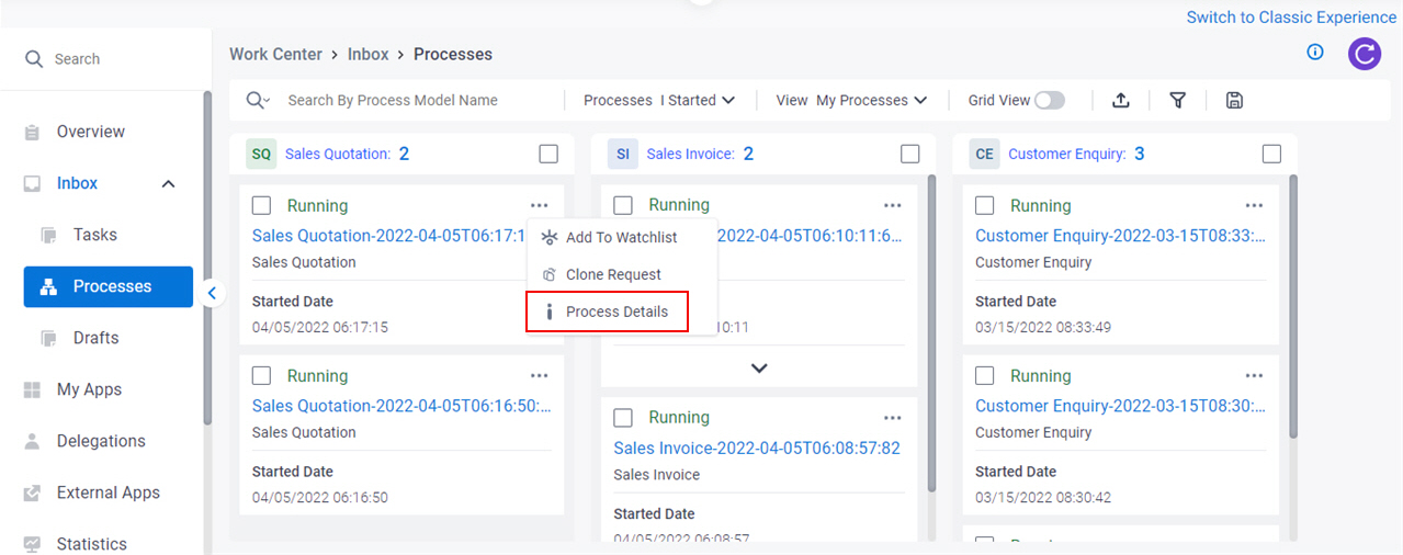 Click Process Details