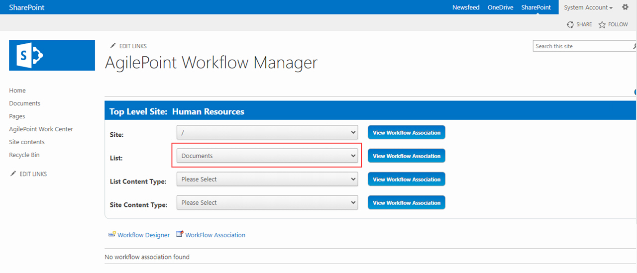 Select SharePoint List