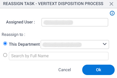 Reassign Task screen