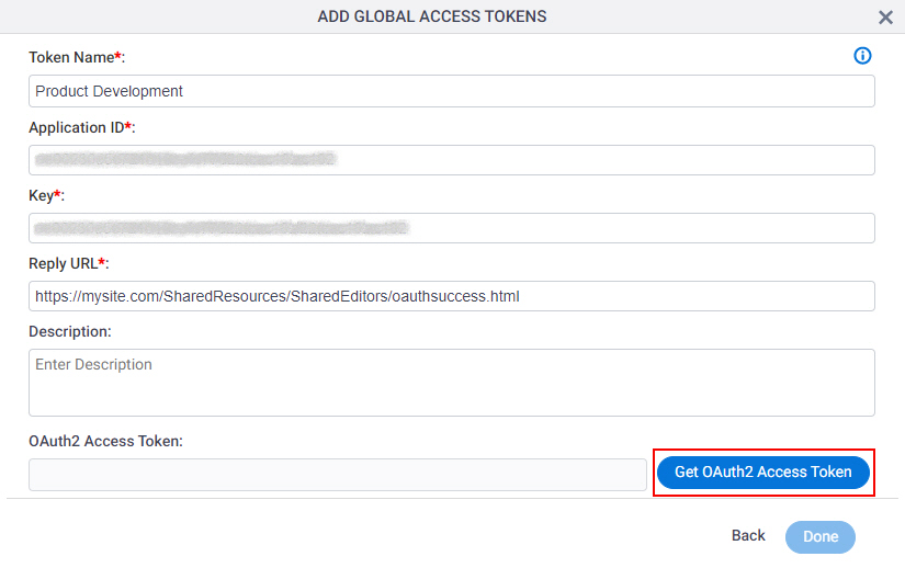 Power BI Access Token screen