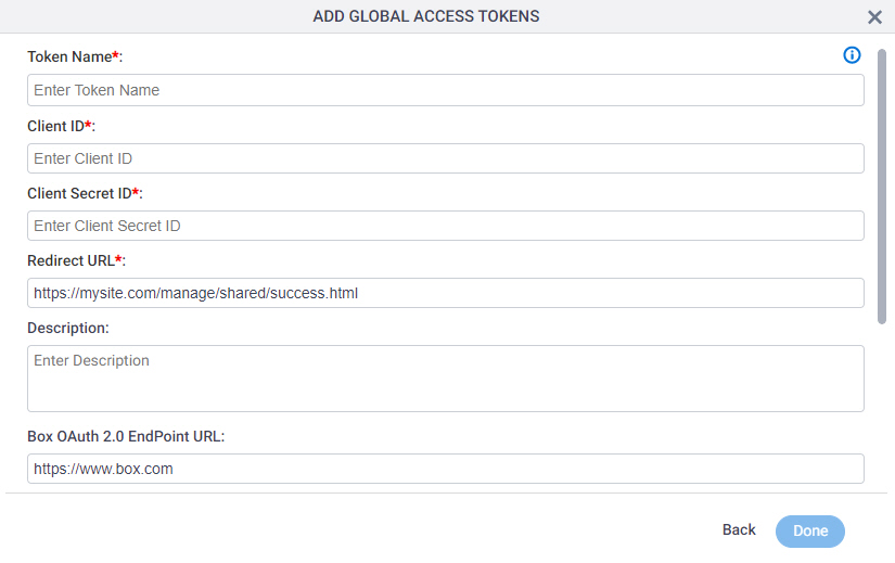 Box Access Token screen