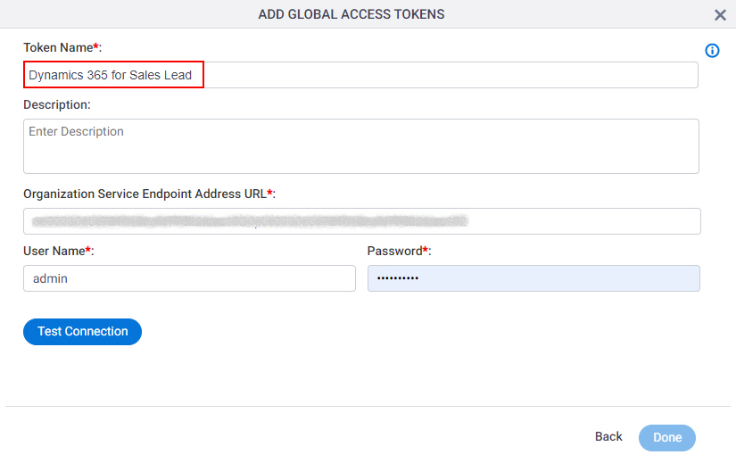 Dynamics CRM Access Token screen