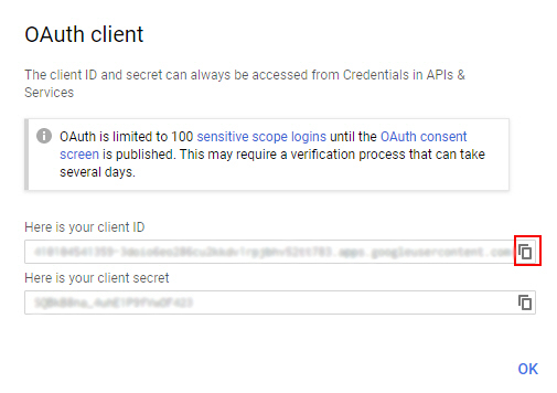 Copy Client ID