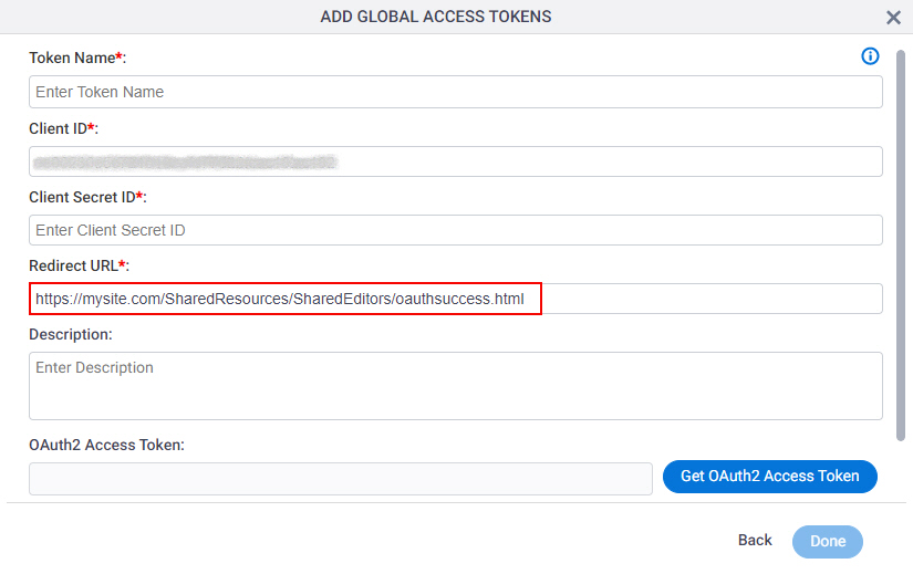 AgilePoint NX OneDrive Access Token screen