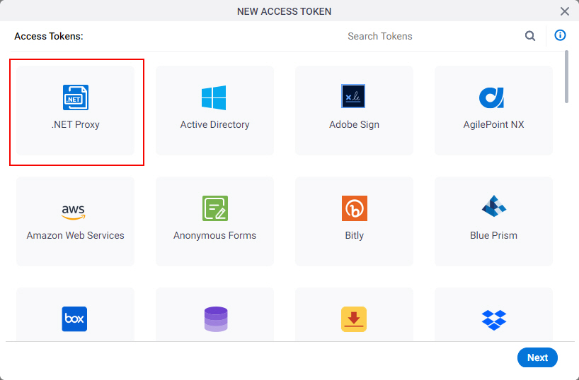 Select Dot Net Proxy App Token