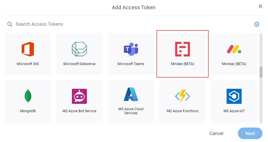 Select Mindee Access Token