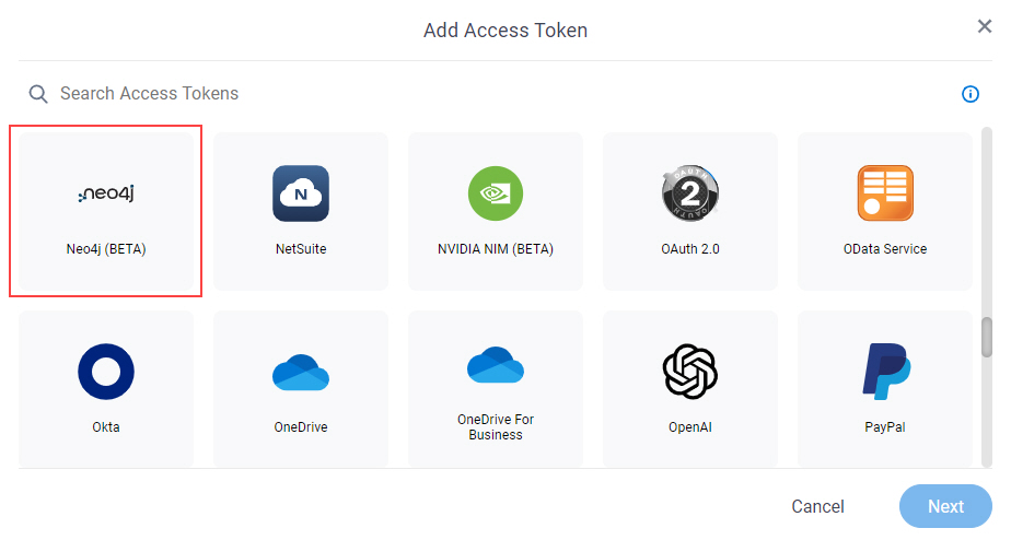 Select Neo4j Access Token