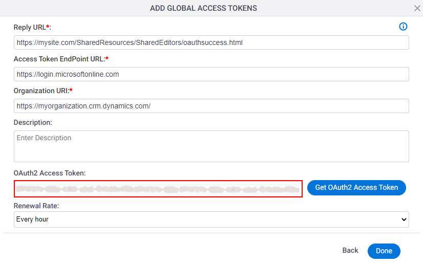 OneDrive Access Token screen