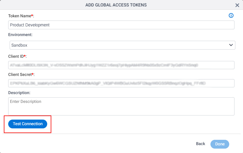 PayPal Access Token screen