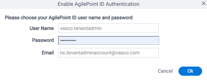 Enable AgilePoint ID Authentication screen