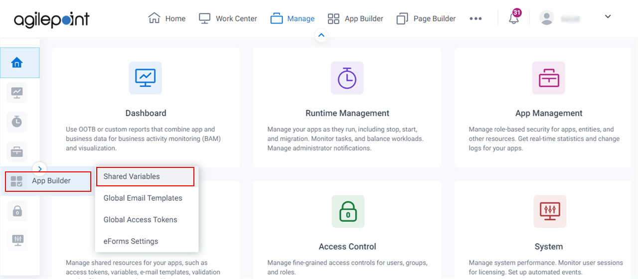 Click Shared Variables