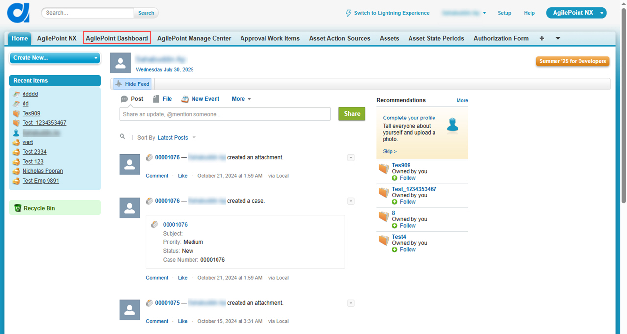 Click AgilePoint Dashboard