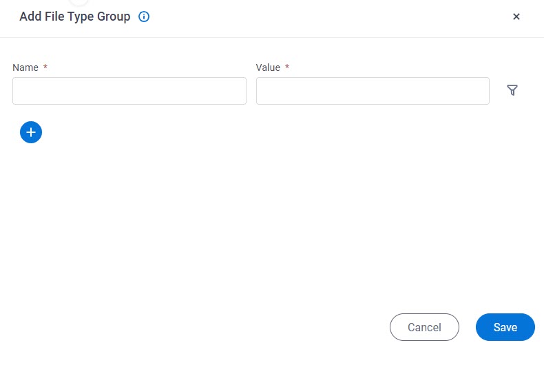 Add File Type Group screen