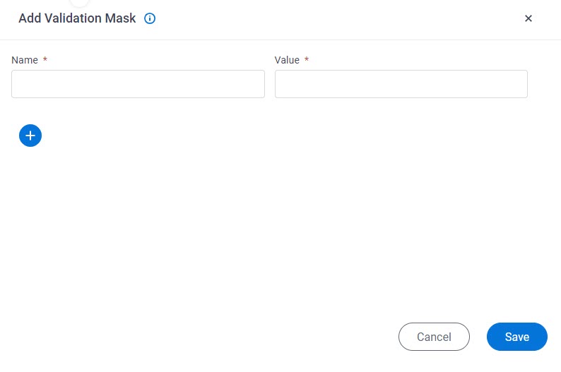 Add Validation Mask screen