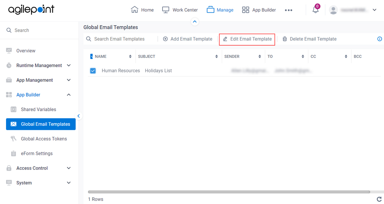 Click Edit Email Template