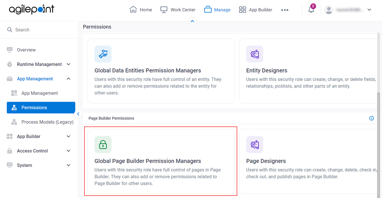 Click Global Page Builder Permission Managers