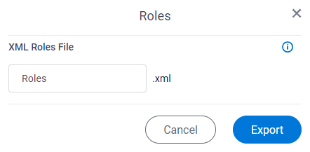 Export Roles screen