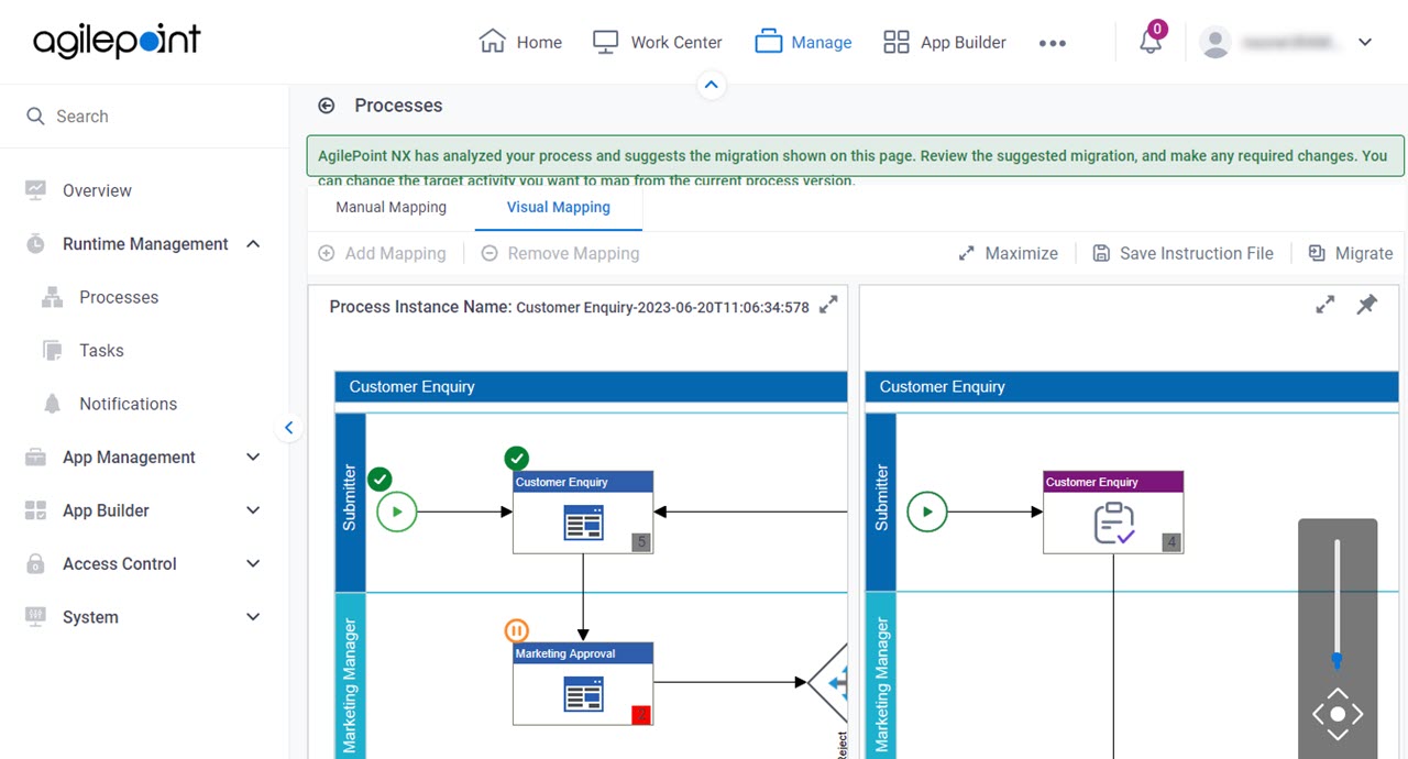 Visual Mapping tab