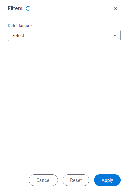 Filters screen