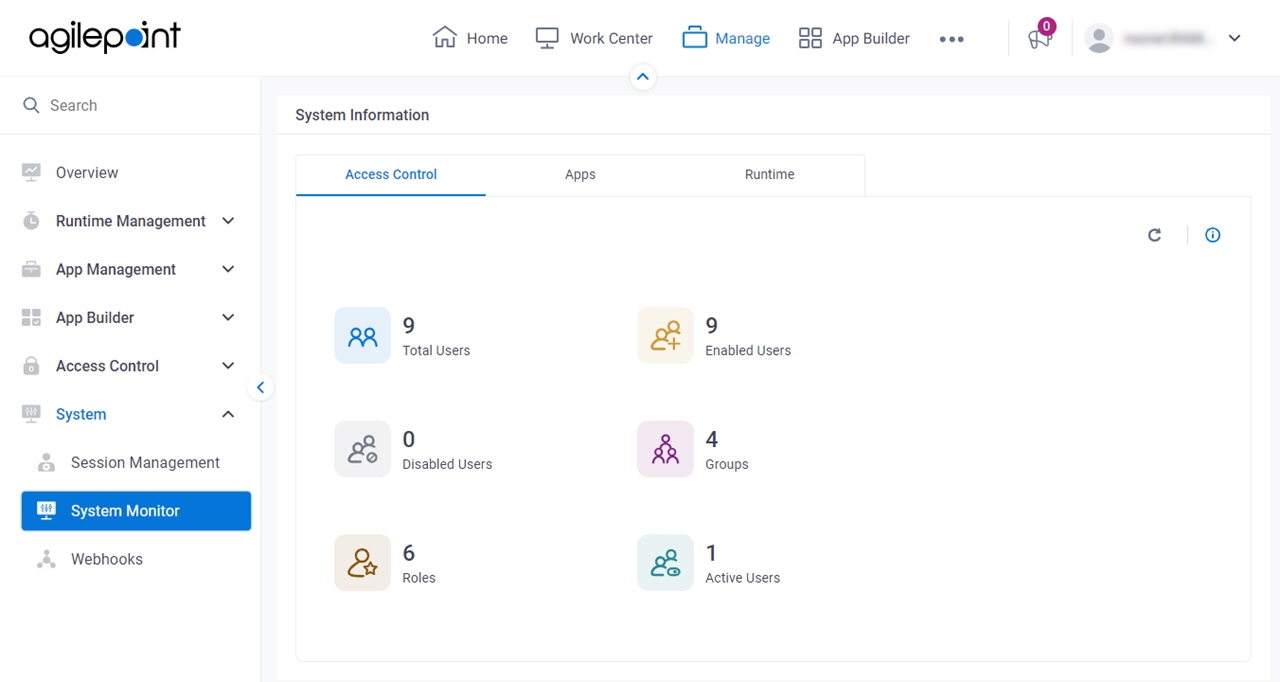 System Information Access Control tab