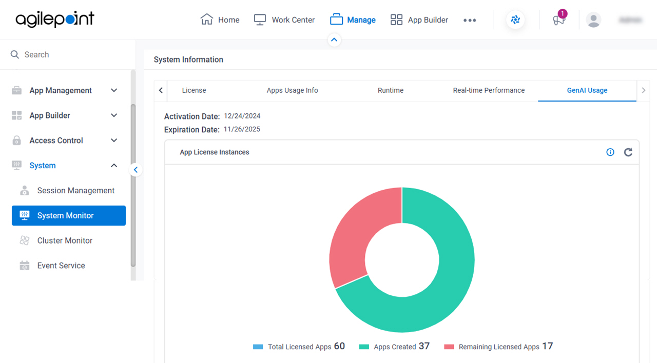 System Information GenAI Usage tab