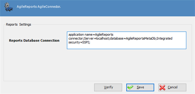 AgileReports AgileConnector screen