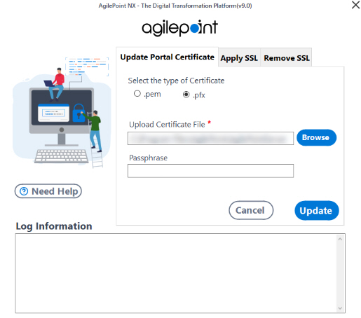 Update Portal Certificate tab