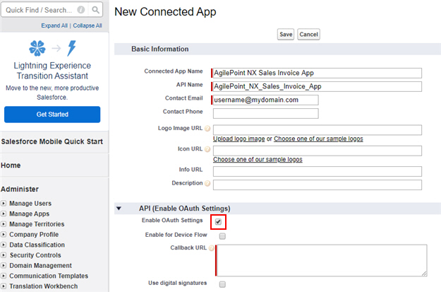 Enable OAuth Settings