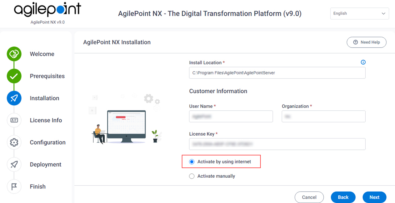 AgilePoint Server Install Location screen