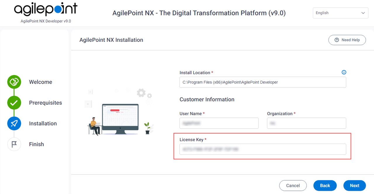 AgilePoint Server Install Location screen