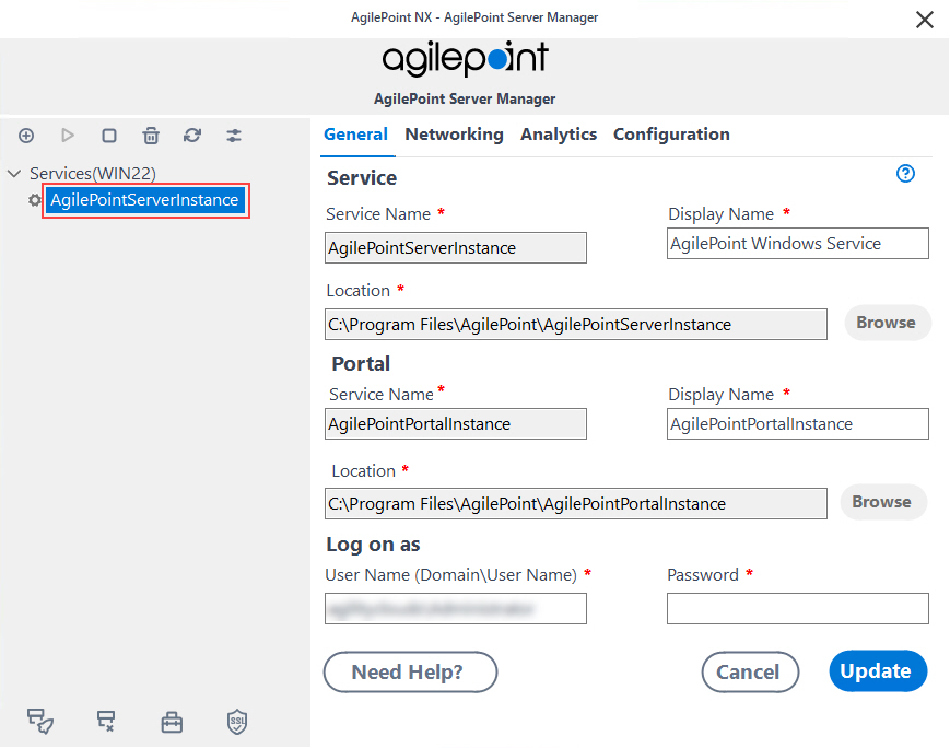 Select AgilePoint Server Intance