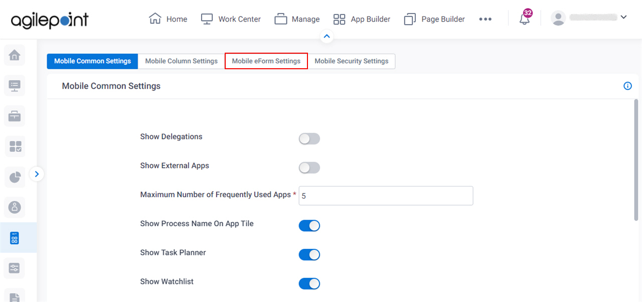 Click Mobile eForm Settings