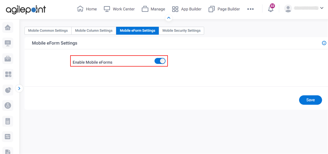 Turn On Enable Mobile eForms